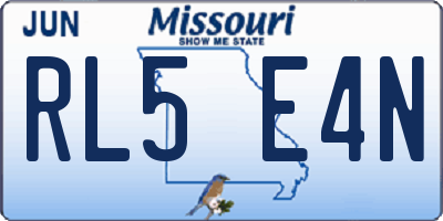 MO license plate RL5E4N