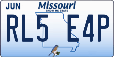 MO license plate RL5E4P