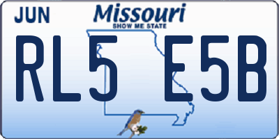MO license plate RL5E5B