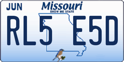 MO license plate RL5E5D