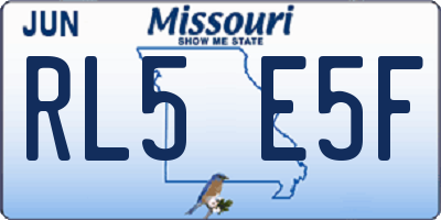 MO license plate RL5E5F