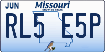 MO license plate RL5E5P