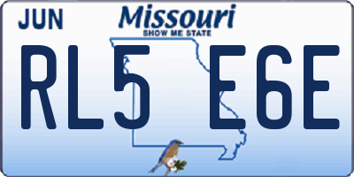 MO license plate RL5E6E
