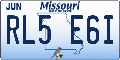 MO license plate RL5E6I