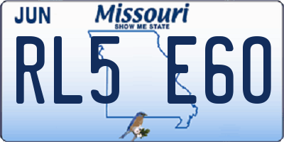 MO license plate RL5E6O