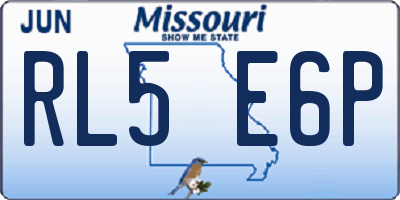 MO license plate RL5E6P