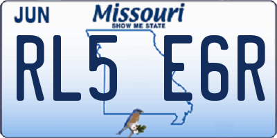 MO license plate RL5E6R