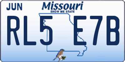 MO license plate RL5E7B