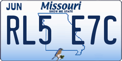 MO license plate RL5E7C