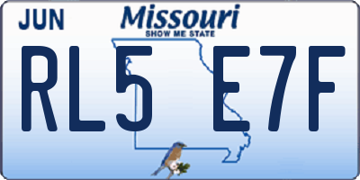 MO license plate RL5E7F
