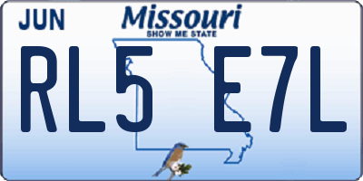 MO license plate RL5E7L