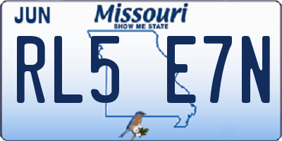 MO license plate RL5E7N