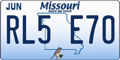 MO license plate RL5E7O