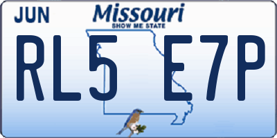 MO license plate RL5E7P