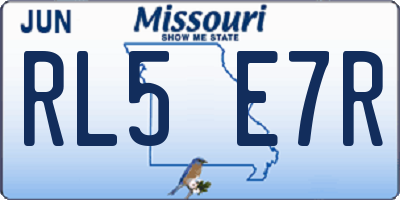 MO license plate RL5E7R