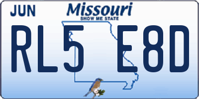 MO license plate RL5E8D