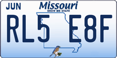 MO license plate RL5E8F
