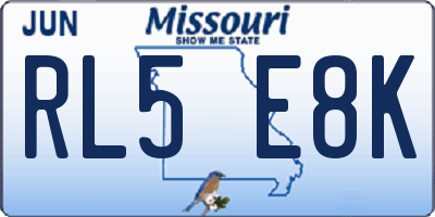 MO license plate RL5E8K