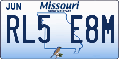MO license plate RL5E8M