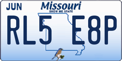 MO license plate RL5E8P