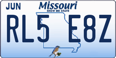 MO license plate RL5E8Z