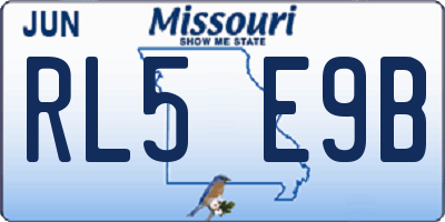 MO license plate RL5E9B