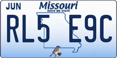 MO license plate RL5E9C