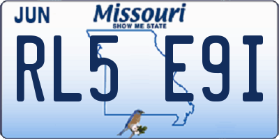 MO license plate RL5E9I