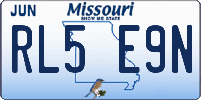 MO license plate RL5E9N