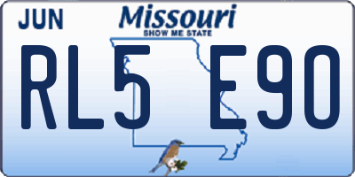 MO license plate RL5E9O