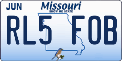 MO license plate RL5F0B