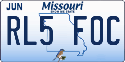 MO license plate RL5F0C