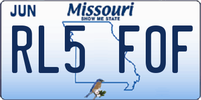 MO license plate RL5F0F