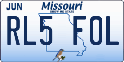 MO license plate RL5F0L