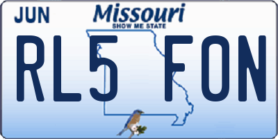 MO license plate RL5F0N
