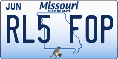 MO license plate RL5F0P