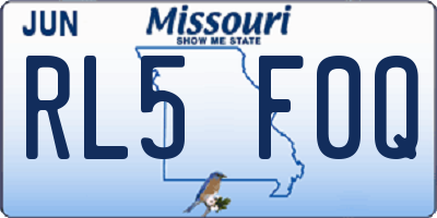 MO license plate RL5F0Q