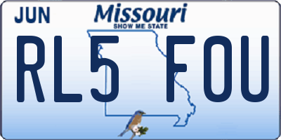 MO license plate RL5F0U
