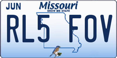 MO license plate RL5F0V
