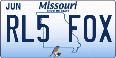 MO license plate RL5F0X