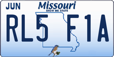 MO license plate RL5F1A