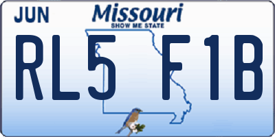 MO license plate RL5F1B