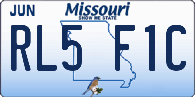 MO license plate RL5F1C