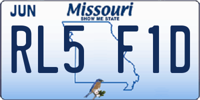 MO license plate RL5F1D
