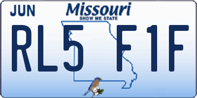 MO license plate RL5F1F