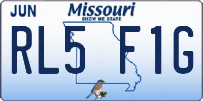 MO license plate RL5F1G