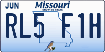 MO license plate RL5F1H