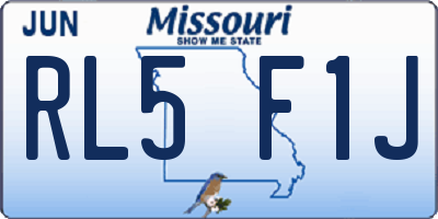 MO license plate RL5F1J