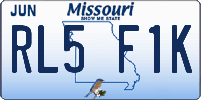 MO license plate RL5F1K