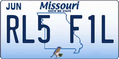MO license plate RL5F1L